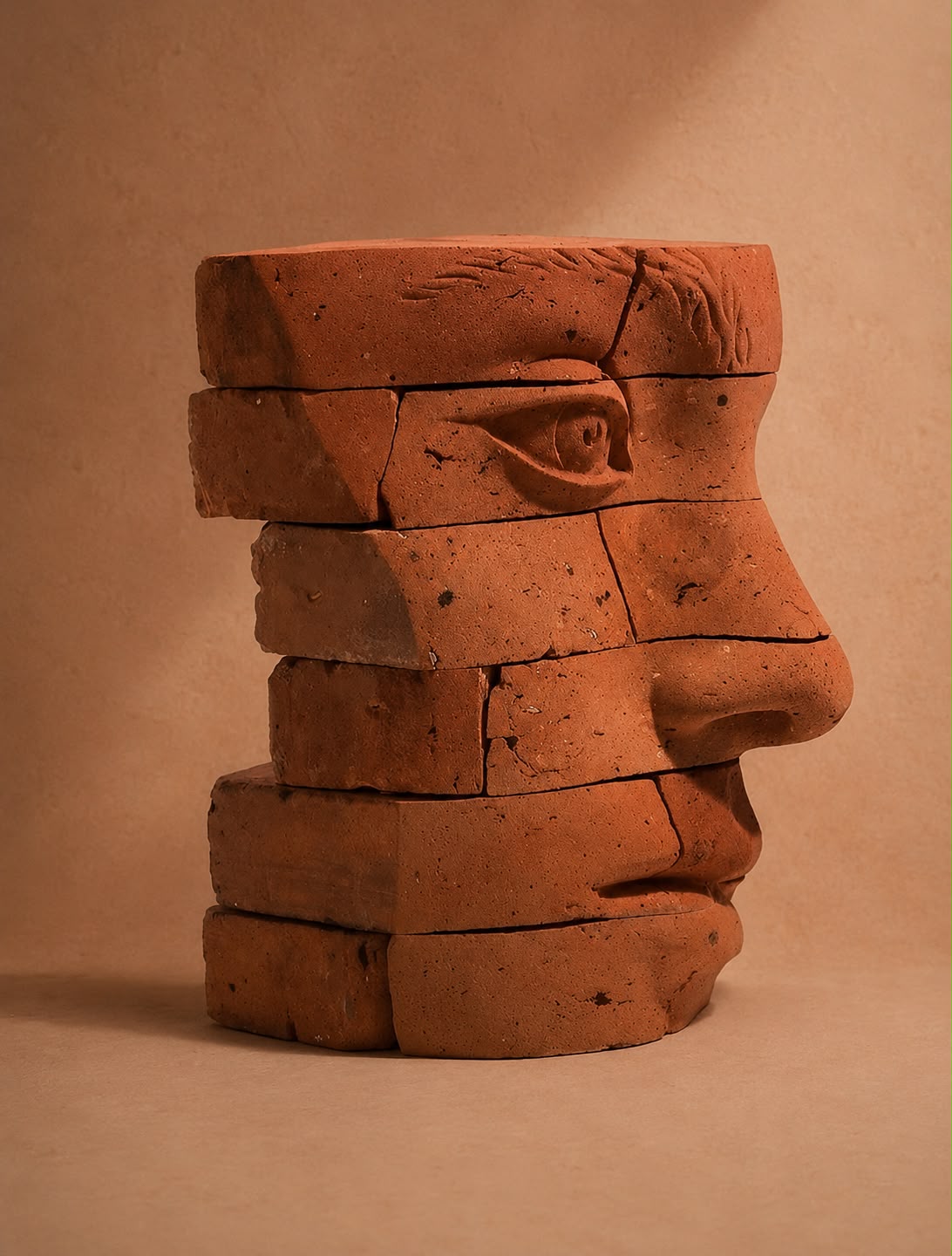 Sculpture de visage en argile — faces